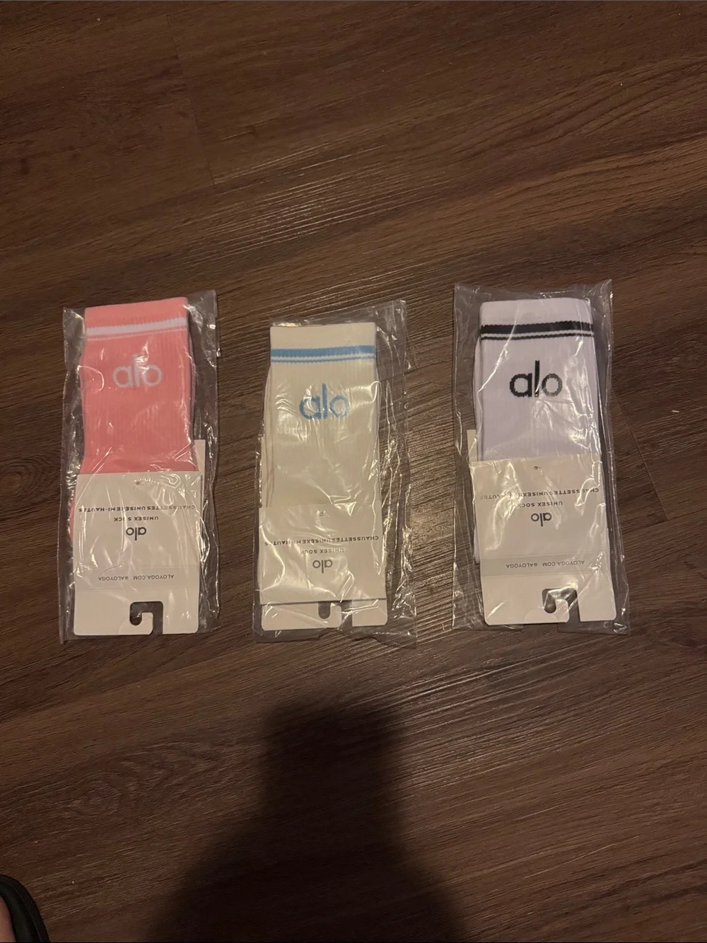 Unisex Crew Socks - Pink, Cream, White (3-Pack)